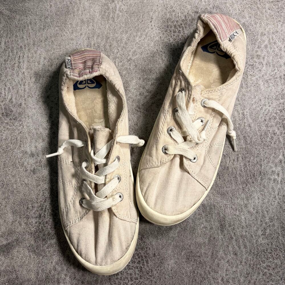 Roxy Blush Canvas Distressed Sneakers